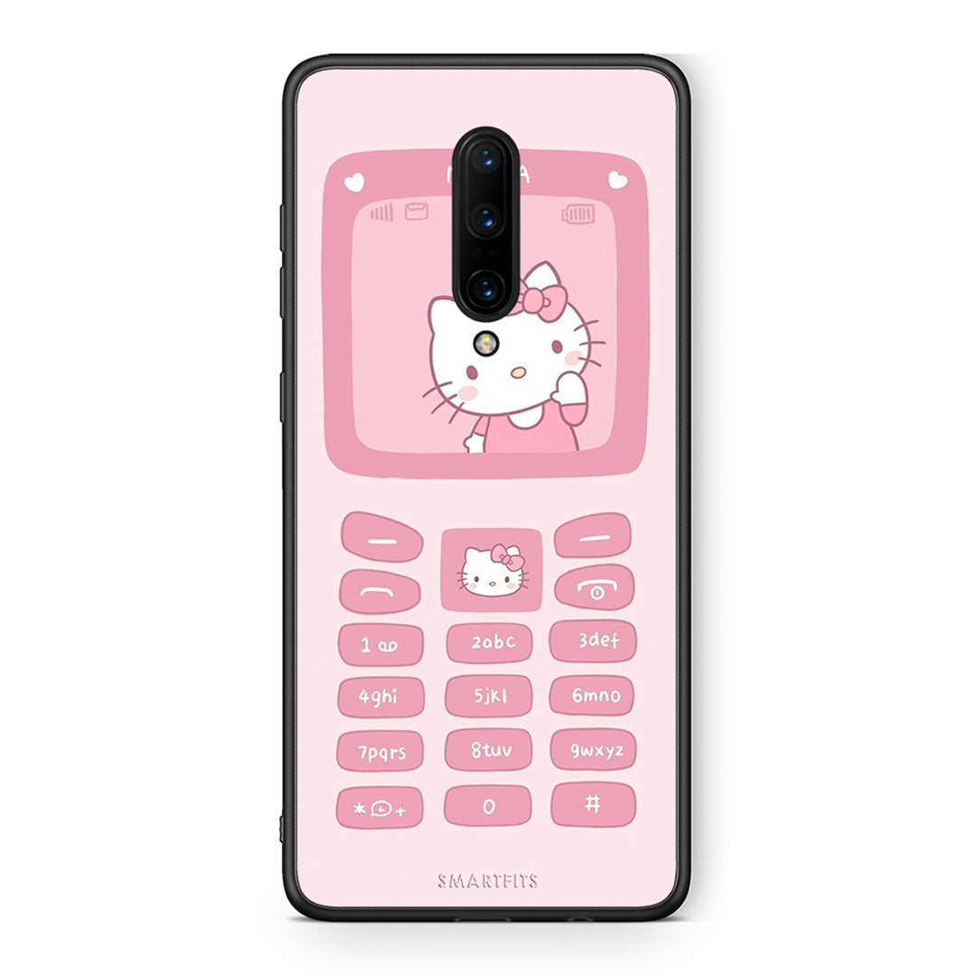 OnePlus 7 Pro Hello Kitten Θήκη Αγίου Βαλεντίνου από τη Smartfits με σχέδιο στο πίσω μέρος και μαύρο περίβλημα | Smartphone case with colorful back and black bezels by Smartfits