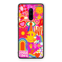 Thumbnail for OnePlus 7 Pro Hippie Love θήκη από τη Smartfits με σχέδιο στο πίσω μέρος και μαύρο περίβλημα | Smartphone case with colorful back and black bezels by Smartfits