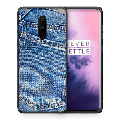 Θήκη OnePlus 7 Pro Jeans Pocket από τη Smartfits με σχέδιο στο πίσω μέρος και μαύρο περίβλημα | OnePlus 7 Pro Jeans Pocket case with colorful back and black bezels