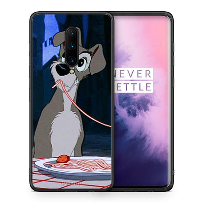Θήκη Αγίου Βαλεντίνου OnePlus 7 Pro Lady And Tramp 1 από τη Smartfits με σχέδιο στο πίσω μέρος και μαύρο περίβλημα | OnePlus 7 Pro Lady And Tramp 1 case with colorful back and black bezels