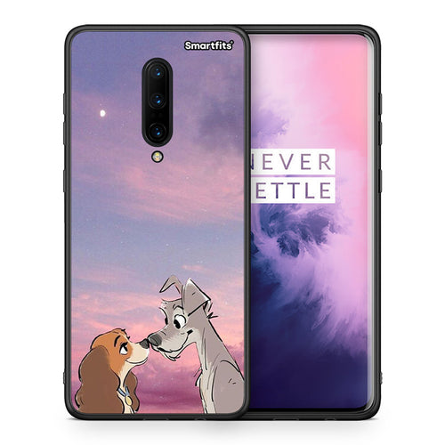 Θήκη OnePlus 7 Pro Lady And Tramp από τη Smartfits με σχέδιο στο πίσω μέρος και μαύρο περίβλημα | OnePlus 7 Pro Lady And Tramp case with colorful back and black bezels