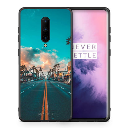 Θήκη OnePlus 7 Pro City Landscape από τη Smartfits με σχέδιο στο πίσω μέρος και μαύρο περίβλημα | OnePlus 7 Pro City Landscape case with colorful back and black bezels