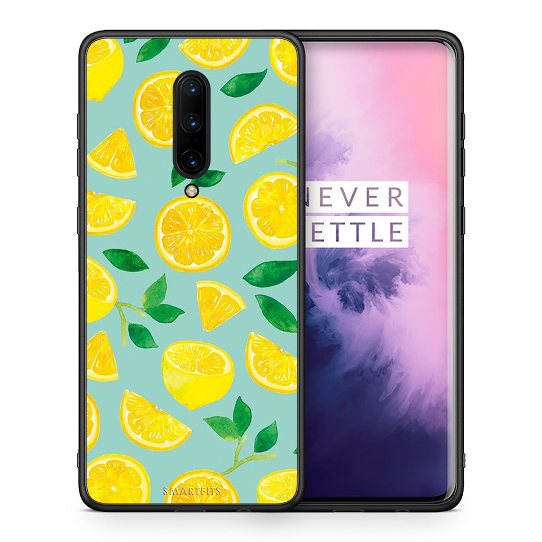 Θήκη OnePlus 7 Pro Lemons από τη Smartfits με σχέδιο στο πίσω μέρος και μαύρο περίβλημα | OnePlus 7 Pro Lemons case with colorful back and black bezels