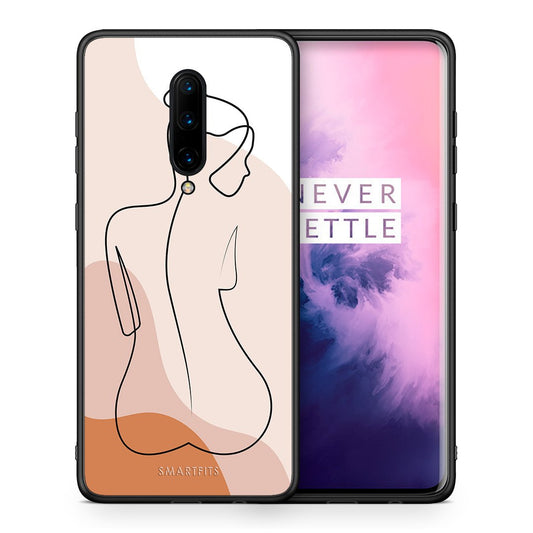 Θήκη OnePlus 7 Pro LineArt Woman από τη Smartfits με σχέδιο στο πίσω μέρος και μαύρο περίβλημα | OnePlus 7 Pro LineArt Woman case with colorful back and black bezels
