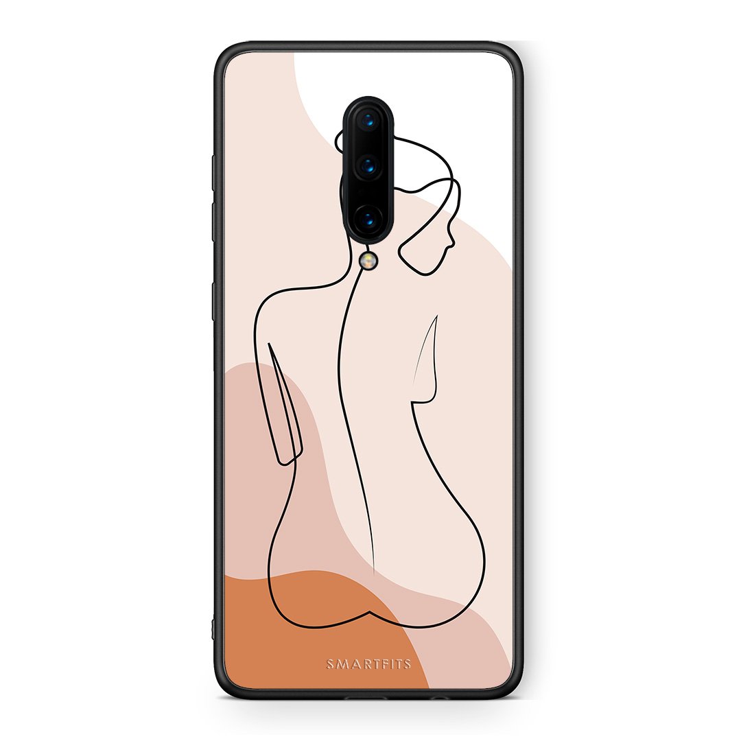 OnePlus 7 Pro LineArt Woman θήκη από τη Smartfits με σχέδιο στο πίσω μέρος και μαύρο περίβλημα | Smartphone case with colorful back and black bezels by Smartfits