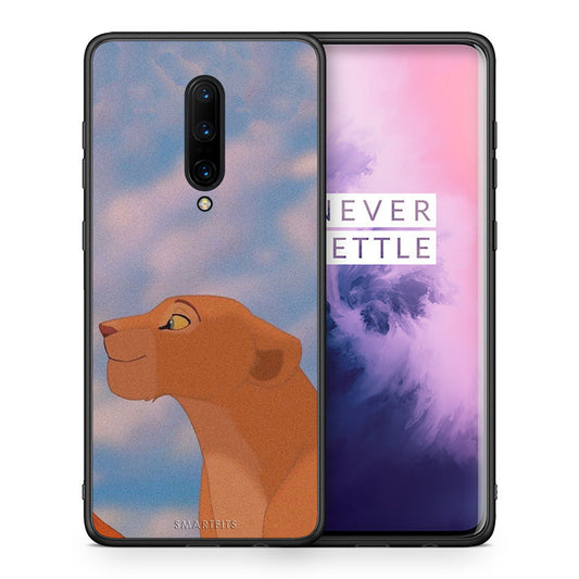 Θήκη Αγίου Βαλεντίνου OnePlus 7 Pro Lion Love 2 από τη Smartfits με σχέδιο στο πίσω μέρος και μαύρο περίβλημα | OnePlus 7 Pro Lion Love 2 case with colorful back and black bezels