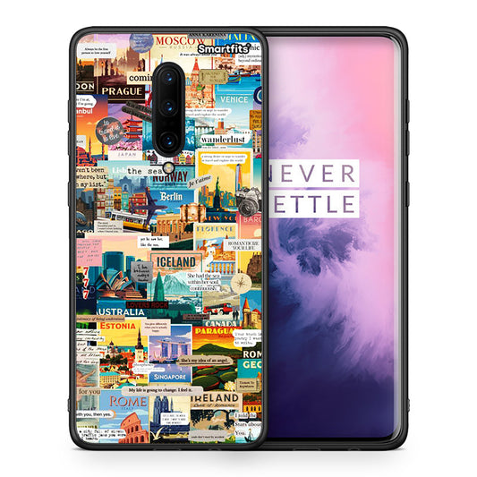 Θήκη OnePlus 7 Pro Live To Travel από τη Smartfits με σχέδιο στο πίσω μέρος και μαύρο περίβλημα | OnePlus 7 Pro Live To Travel case with colorful back and black bezels