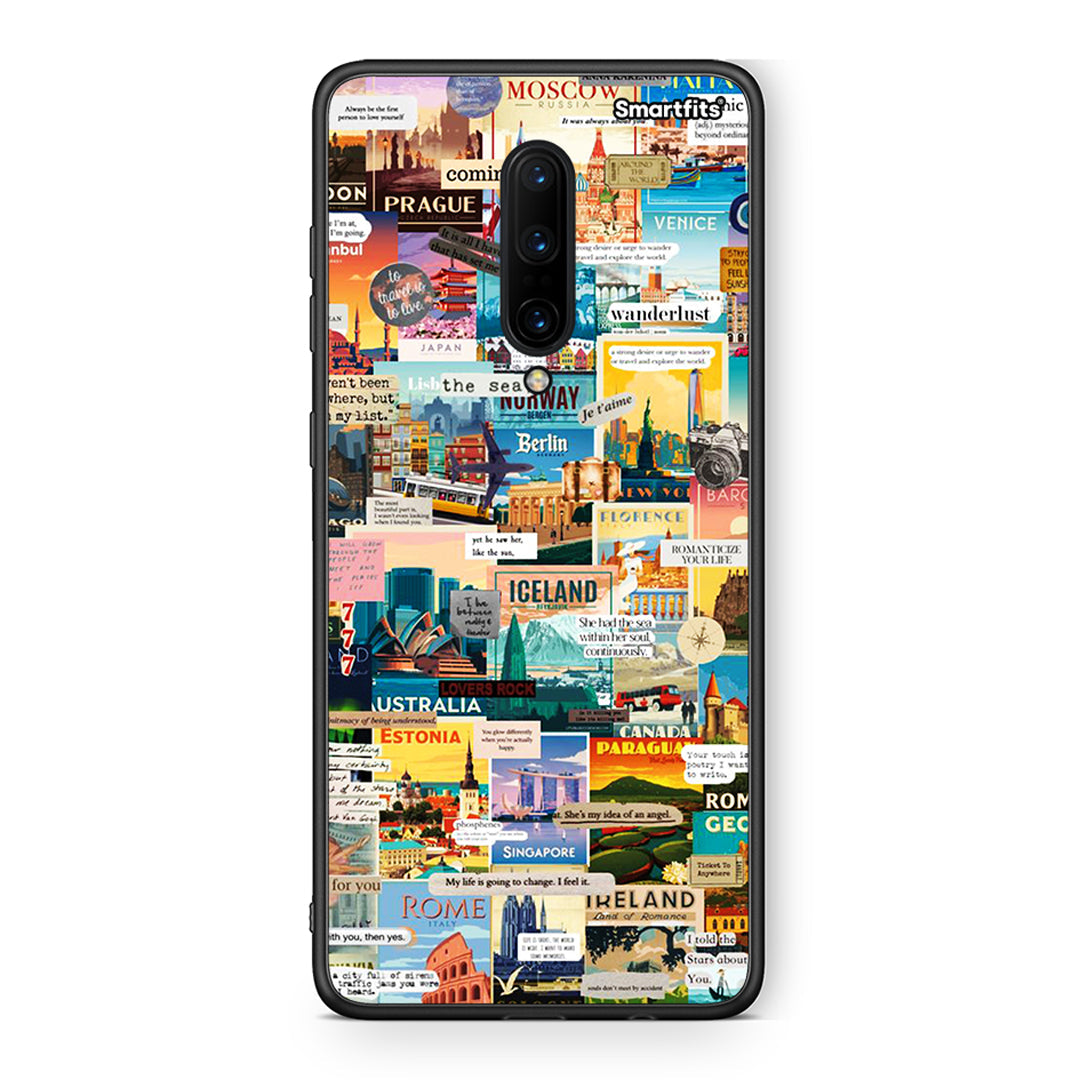 OnePlus 7 Pro Live To Travel θήκη από τη Smartfits με σχέδιο στο πίσω μέρος και μαύρο περίβλημα | Smartphone case with colorful back and black bezels by Smartfits
