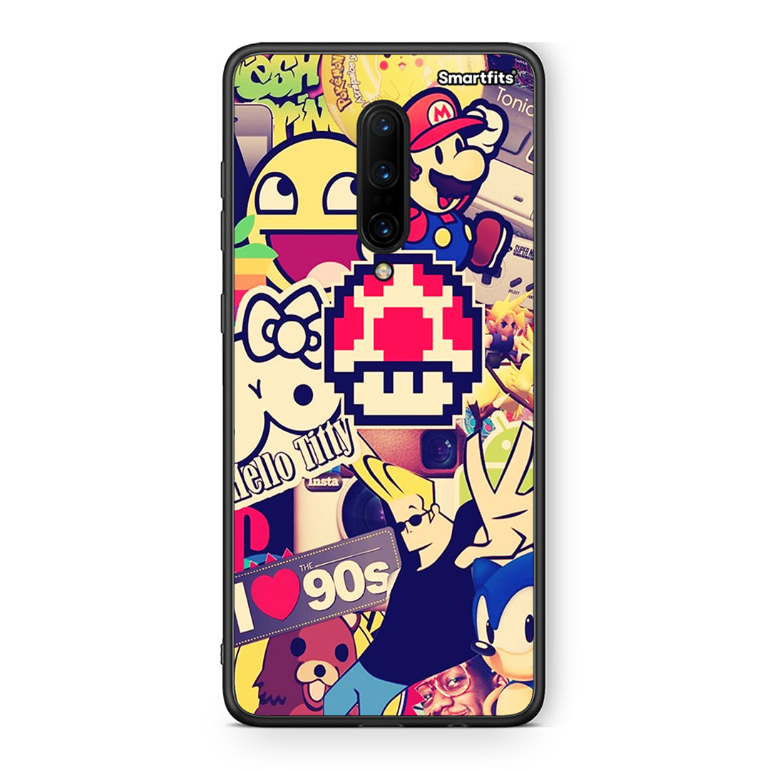 OnePlus 7 Pro Love The 90s θήκη από τη Smartfits με σχέδιο στο πίσω μέρος και μαύρο περίβλημα | Smartphone case with colorful back and black bezels by Smartfits