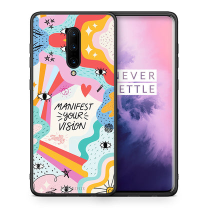 Θήκη OnePlus 7 Pro Manifest Your Vision από τη Smartfits με σχέδιο στο πίσω μέρος και μαύρο περίβλημα | OnePlus 7 Pro Manifest Your Vision case with colorful back and black bezels