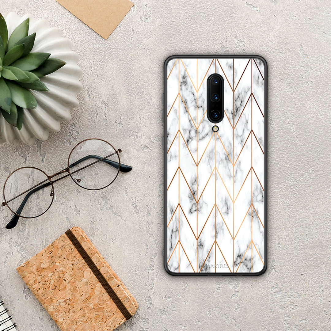 Marble Gold Geometric - OnePlus 7 Pro θήκη