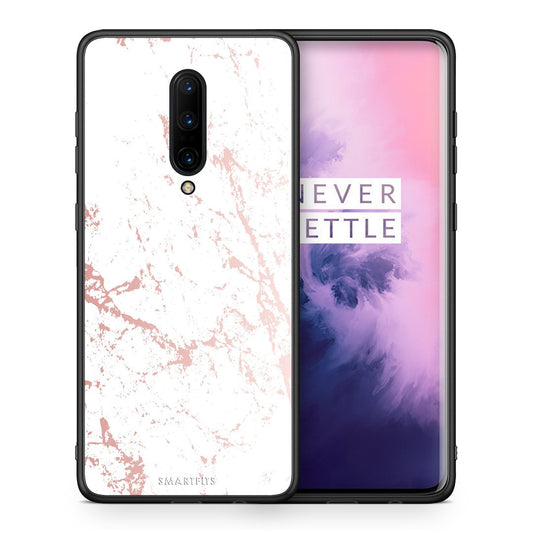 Θήκη OnePlus 7 Pro Pink Splash Marble από τη Smartfits με σχέδιο στο πίσω μέρος και μαύρο περίβλημα | OnePlus 7 Pro Pink Splash Marble case with colorful back and black bezels