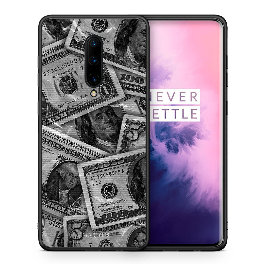 Θήκη OnePlus 7 Pro Money Dollars από τη Smartfits με σχέδιο στο πίσω μέρος και μαύρο περίβλημα | OnePlus 7 Pro Money Dollars case with colorful back and black bezels
