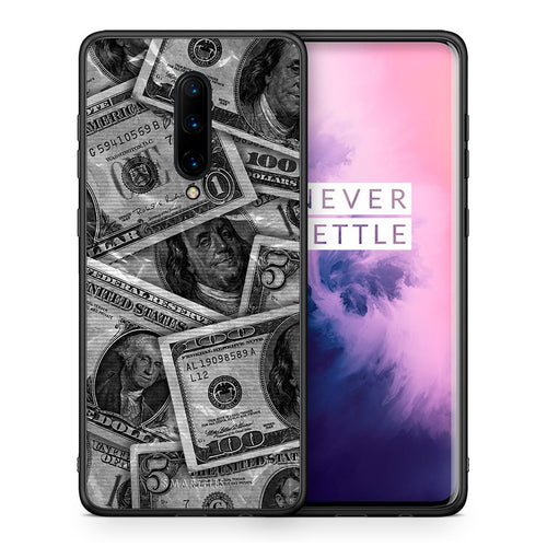 Θήκη OnePlus 7 Pro Money Dollars από τη Smartfits με σχέδιο στο πίσω μέρος και μαύρο περίβλημα | OnePlus 7 Pro Money Dollars case with colorful back and black bezels