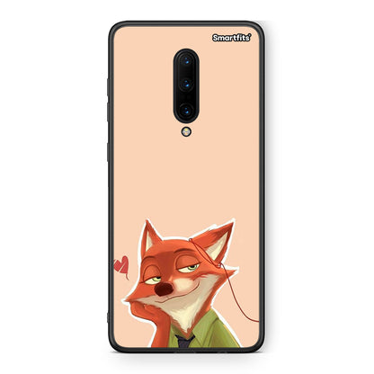 OnePlus 7 Pro Nick Wilde And Judy Hopps Love 1 θήκη από τη Smartfits με σχέδιο στο πίσω μέρος και μαύρο περίβλημα | Smartphone case with colorful back and black bezels by Smartfits