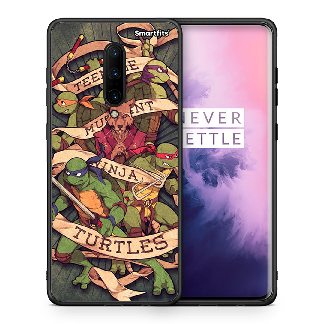 Θήκη OnePlus 7 Pro Ninja Turtles από τη Smartfits με σχέδιο στο πίσω μέρος και μαύρο περίβλημα | OnePlus 7 Pro Ninja Turtles case with colorful back and black bezels