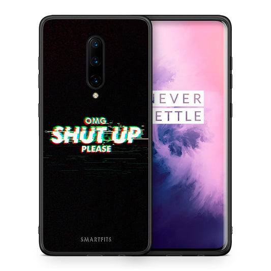 Θήκη OnePlus 7 Pro OMG ShutUp από τη Smartfits με σχέδιο στο πίσω μέρος και μαύρο περίβλημα | OnePlus 7 Pro OMG ShutUp case with colorful back and black bezels