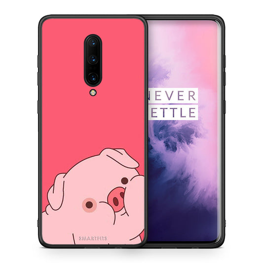 Θήκη Αγίου Βαλεντίνου OnePlus 7 Pro Pig Love 1 από τη Smartfits με σχέδιο στο πίσω μέρος και μαύρο περίβλημα | OnePlus 7 Pro Pig Love 1 case with colorful back and black bezels