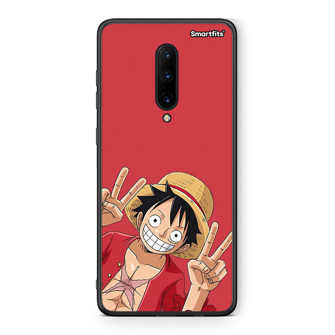 OnePlus 7 Pro Pirate Luffy Θήκη από τη Smartfits με σχέδιο στο πίσω μέρος και μαύρο περίβλημα | Smartphone case with colorful back and black bezels by Smartfits