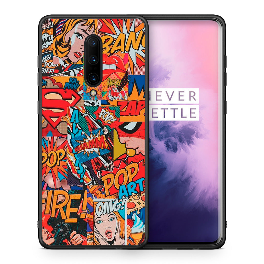 Θήκη OnePlus 7 Pro PopArt OMG από τη Smartfits με σχέδιο στο πίσω μέρος και μαύρο περίβλημα | OnePlus 7 Pro PopArt OMG case with colorful back and black bezels