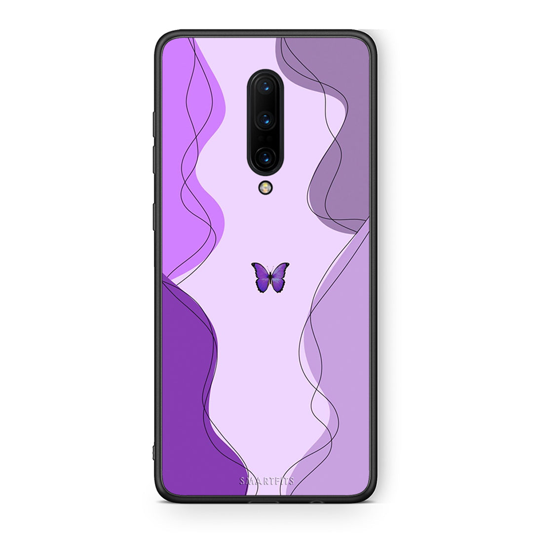 OnePlus 7 Pro Purple Mariposa Θήκη Αγίου Βαλεντίνου από τη Smartfits με σχέδιο στο πίσω μέρος και μαύρο περίβλημα | Smartphone case with colorful back and black bezels by Smartfits