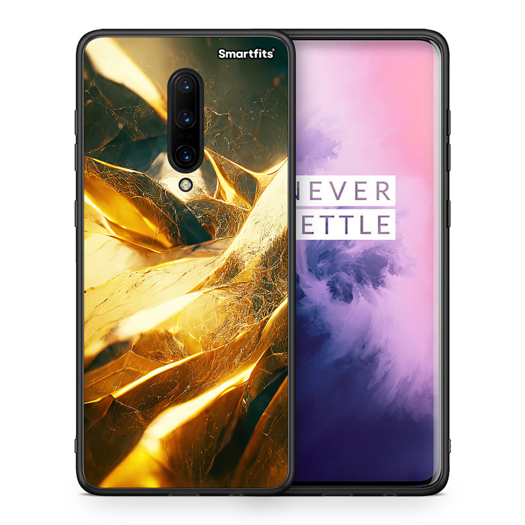 Θήκη OnePlus 7 Pro Real Gold από τη Smartfits με σχέδιο στο πίσω μέρος και μαύρο περίβλημα | OnePlus 7 Pro Real Gold case with colorful back and black bezels
