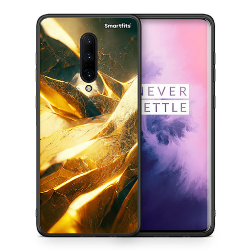 Θήκη OnePlus 7 Pro Real Gold από τη Smartfits με σχέδιο στο πίσω μέρος και μαύρο περίβλημα | OnePlus 7 Pro Real Gold case with colorful back and black bezels
