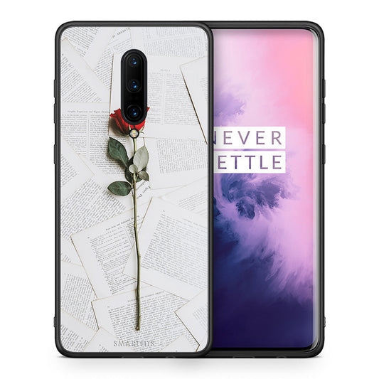 Θήκη OnePlus 7 Pro Red Rose από τη Smartfits με σχέδιο στο πίσω μέρος και μαύρο περίβλημα | OnePlus 7 Pro Red Rose case with colorful back and black bezels