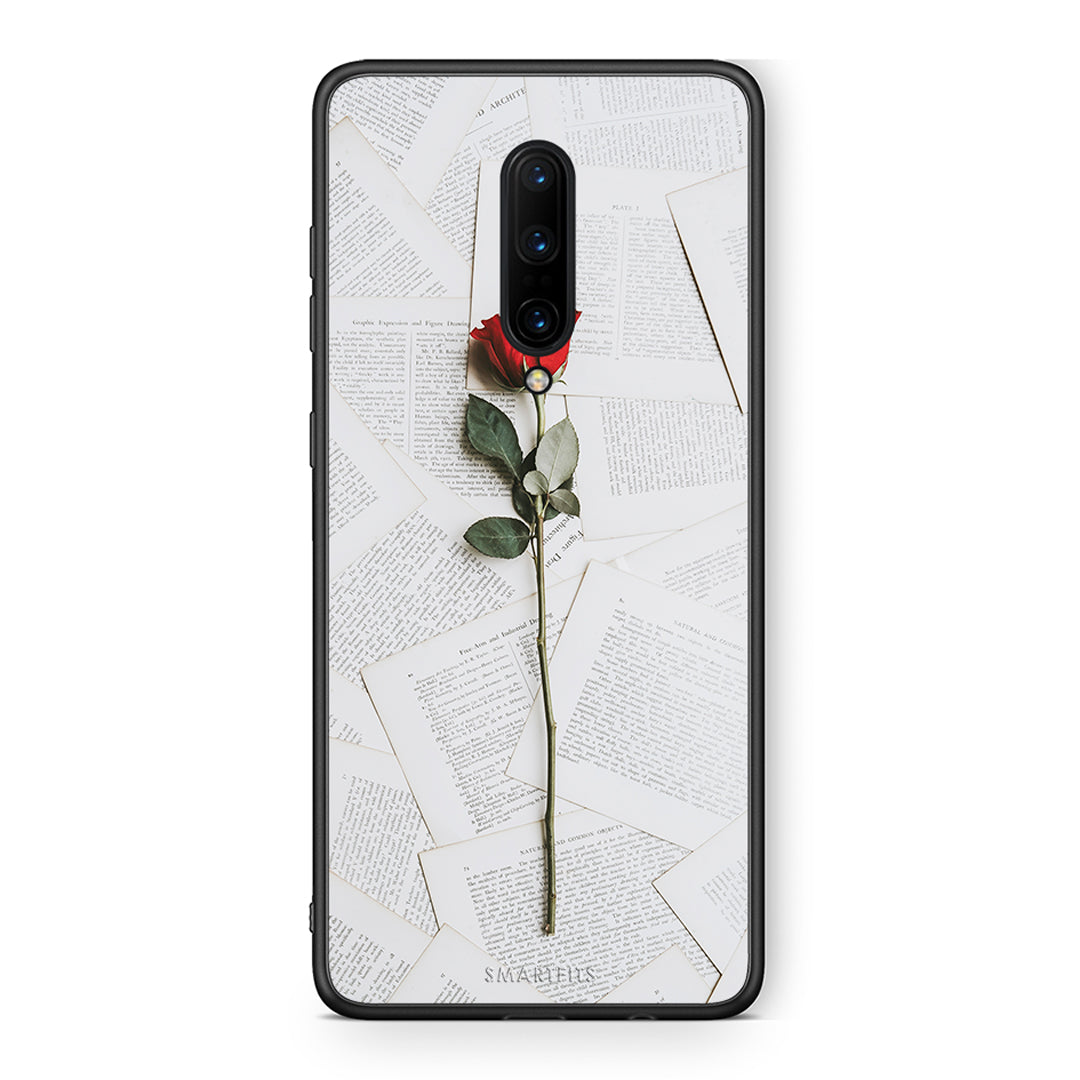 OnePlus 7 Pro Red Rose θήκη από τη Smartfits με σχέδιο στο πίσω μέρος και μαύρο περίβλημα | Smartphone case with colorful back and black bezels by Smartfits