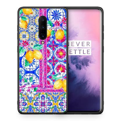 Θήκη OnePlus 7 Pro Retro Spring από τη Smartfits με σχέδιο στο πίσω μέρος και μαύρο περίβλημα | OnePlus 7 Pro Retro Spring case with colorful back and black bezels