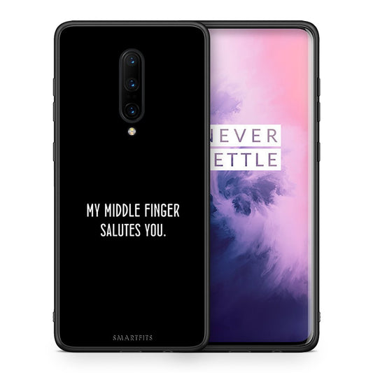 Θήκη OnePlus 7 Pro Salute από τη Smartfits με σχέδιο στο πίσω μέρος και μαύρο περίβλημα | OnePlus 7 Pro Salute case with colorful back and black bezels
