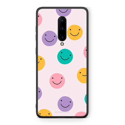 OnePlus 7 Pro Smiley Faces θήκη από τη Smartfits με σχέδιο στο πίσω μέρος και μαύρο περίβλημα | Smartphone case with colorful back and black bezels by Smartfits