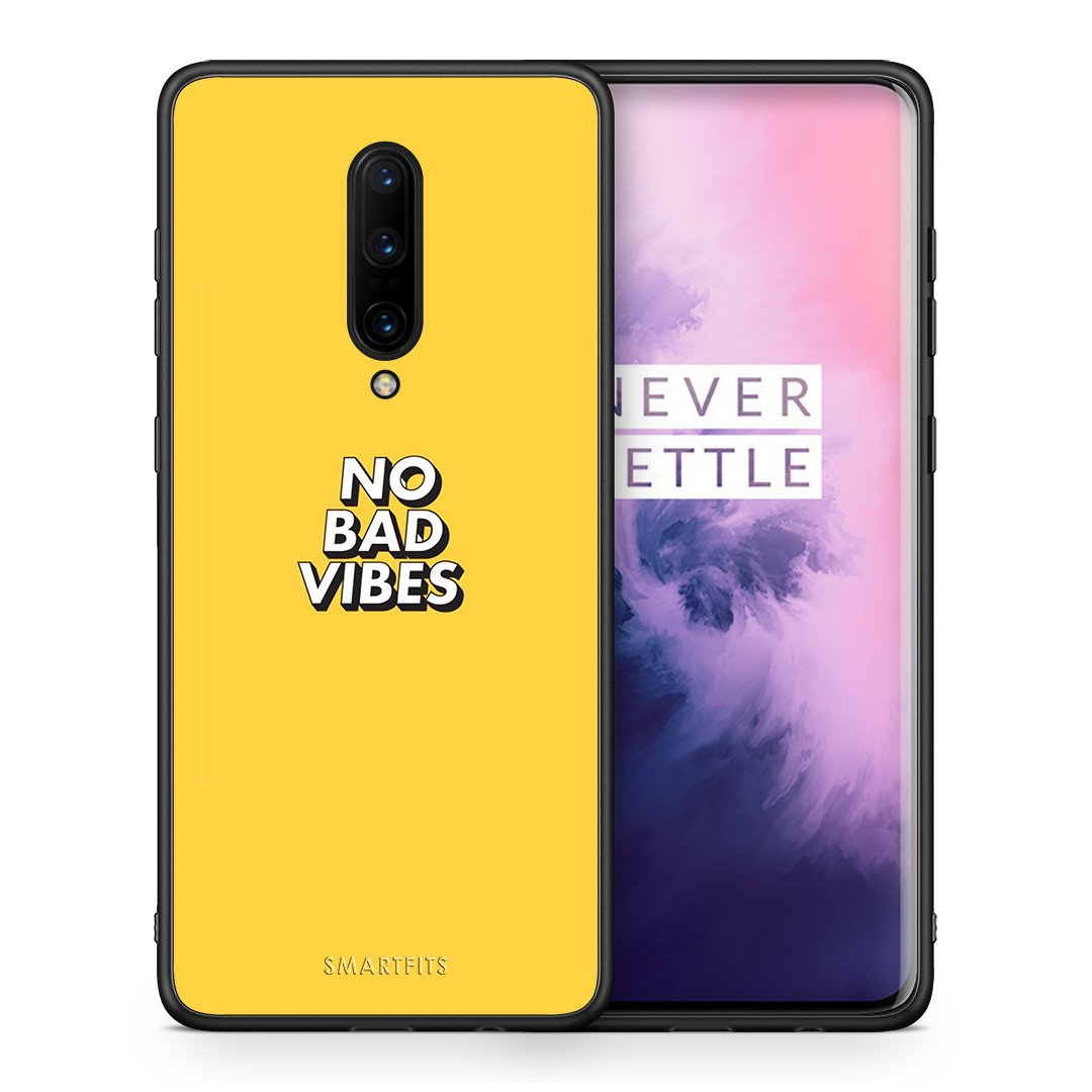 Θήκη OnePlus 7 Pro Vibes Text από τη Smartfits με σχέδιο στο πίσω μέρος και μαύρο περίβλημα | OnePlus 7 Pro Vibes Text case with colorful back and black bezels