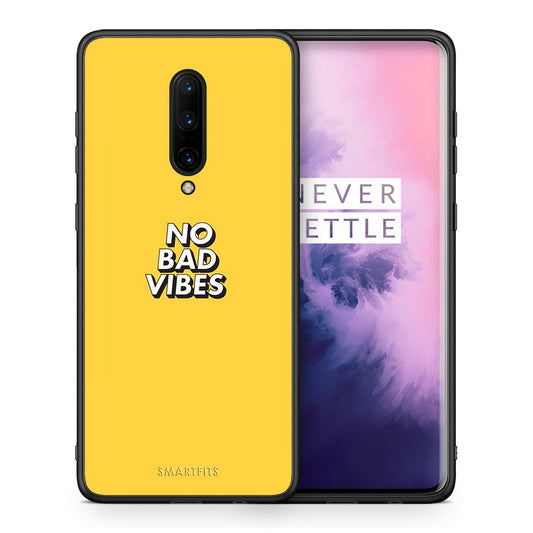 Θήκη OnePlus 7 Pro Vibes Text από τη Smartfits με σχέδιο στο πίσω μέρος και μαύρο περίβλημα | OnePlus 7 Pro Vibes Text case with colorful back and black bezels