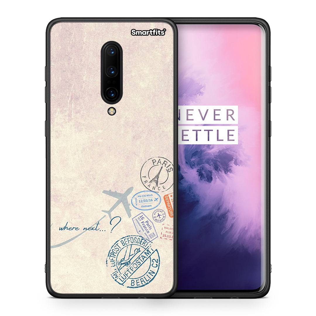 Θήκη OnePlus 7 Pro Where Next από τη Smartfits με σχέδιο στο πίσω μέρος και μαύρο περίβλημα | OnePlus 7 Pro Where Next case with colorful back and black bezels