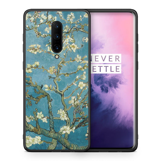 Θήκη OnePlus 7 Pro White Blossoms από τη Smartfits με σχέδιο στο πίσω μέρος και μαύρο περίβλημα | OnePlus 7 Pro White Blossoms case with colorful back and black bezels
