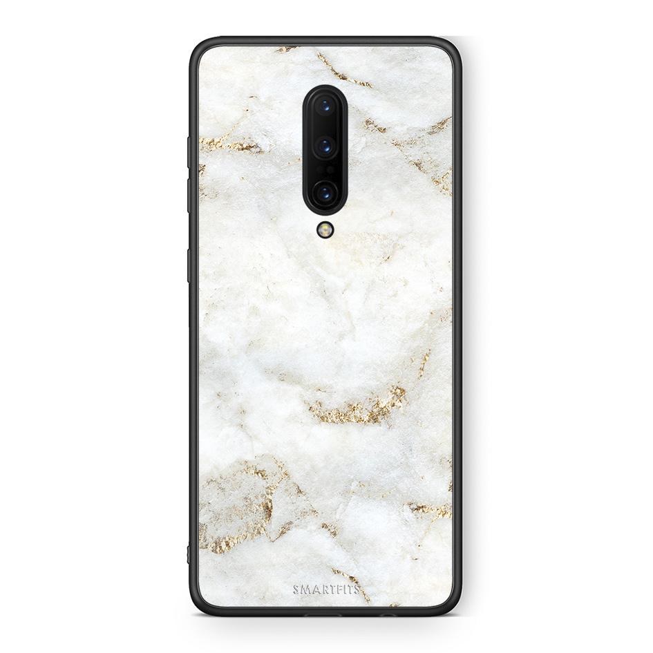 OnePlus 7 Pro White Gold Marble θήκη από τη Smartfits με σχέδιο στο πίσω μέρος και μαύρο περίβλημα | Smartphone case with colorful back and black bezels by Smartfits