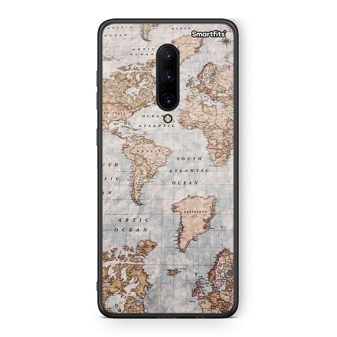 OnePlus 7 Pro World Map Θήκη από τη Smartfits με σχέδιο στο πίσω μέρος και μαύρο περίβλημα | Smartphone case with colorful back and black bezels by Smartfits