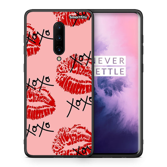 Θήκη OnePlus 7 Pro XOXO Lips από τη Smartfits με σχέδιο στο πίσω μέρος και μαύρο περίβλημα | OnePlus 7 Pro XOXO Lips case with colorful back and black bezels
