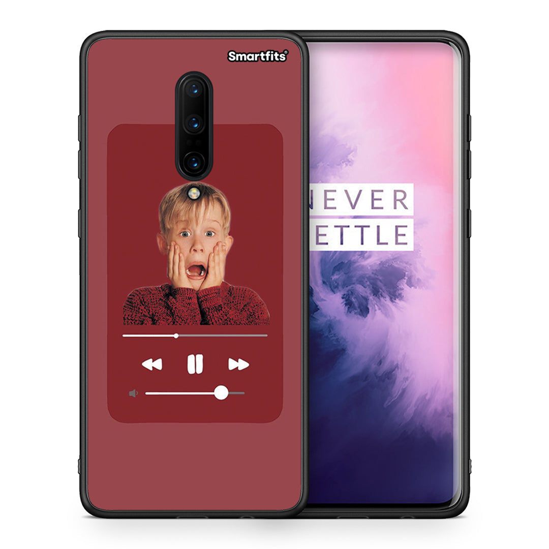 Θήκη OnePlus 7 Pro Xmas Alone Music από τη Smartfits με σχέδιο στο πίσω μέρος και μαύρο περίβλημα | OnePlus 7 Pro Xmas Alone Music case with colorful back and black bezels