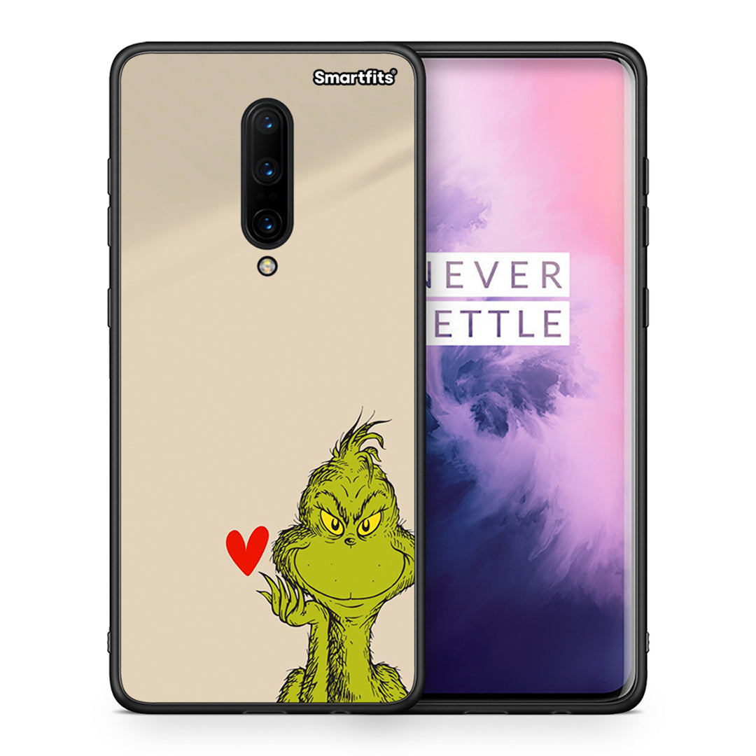 Θήκη OnePlus 7 Pro Xmas Grinch από τη Smartfits με σχέδιο στο πίσω μέρος και μαύρο περίβλημα | OnePlus 7 Pro Xmas Grinch case with colorful back and black bezels