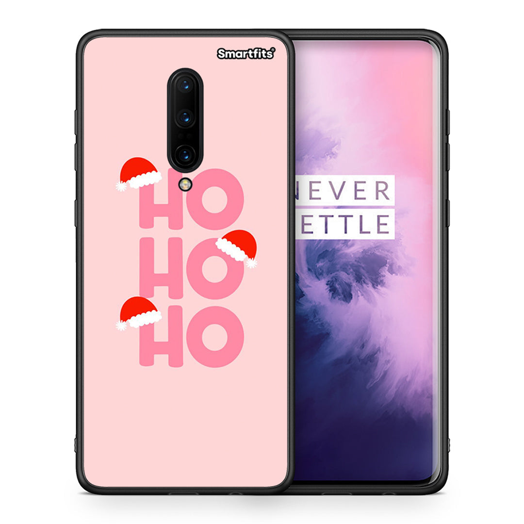 Θήκη OnePlus 7 Pro Xmas Ho Ho Ho από τη Smartfits με σχέδιο στο πίσω μέρος και μαύρο περίβλημα | OnePlus 7 Pro Xmas Ho Ho Ho case with colorful back and black bezels