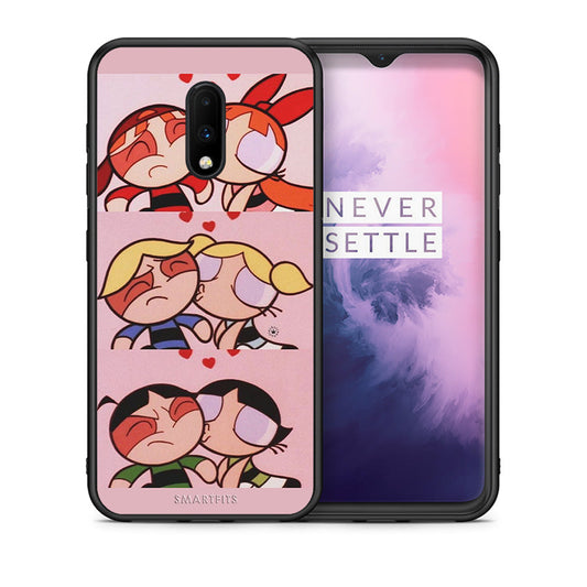 Θήκη Αγίου Βαλεντίνου OnePlus 7 Puff Love από τη Smartfits με σχέδιο στο πίσω μέρος και μαύρο περίβλημα | OnePlus 7 Puff Love case with colorful back and black bezels