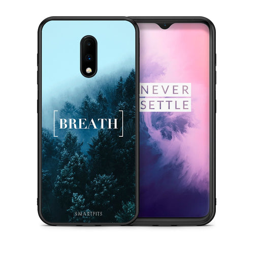 Θήκη OnePlus 7 Breath Quote από τη Smartfits με σχέδιο στο πίσω μέρος και μαύρο περίβλημα | OnePlus 7 Breath Quote case with colorful back and black bezels