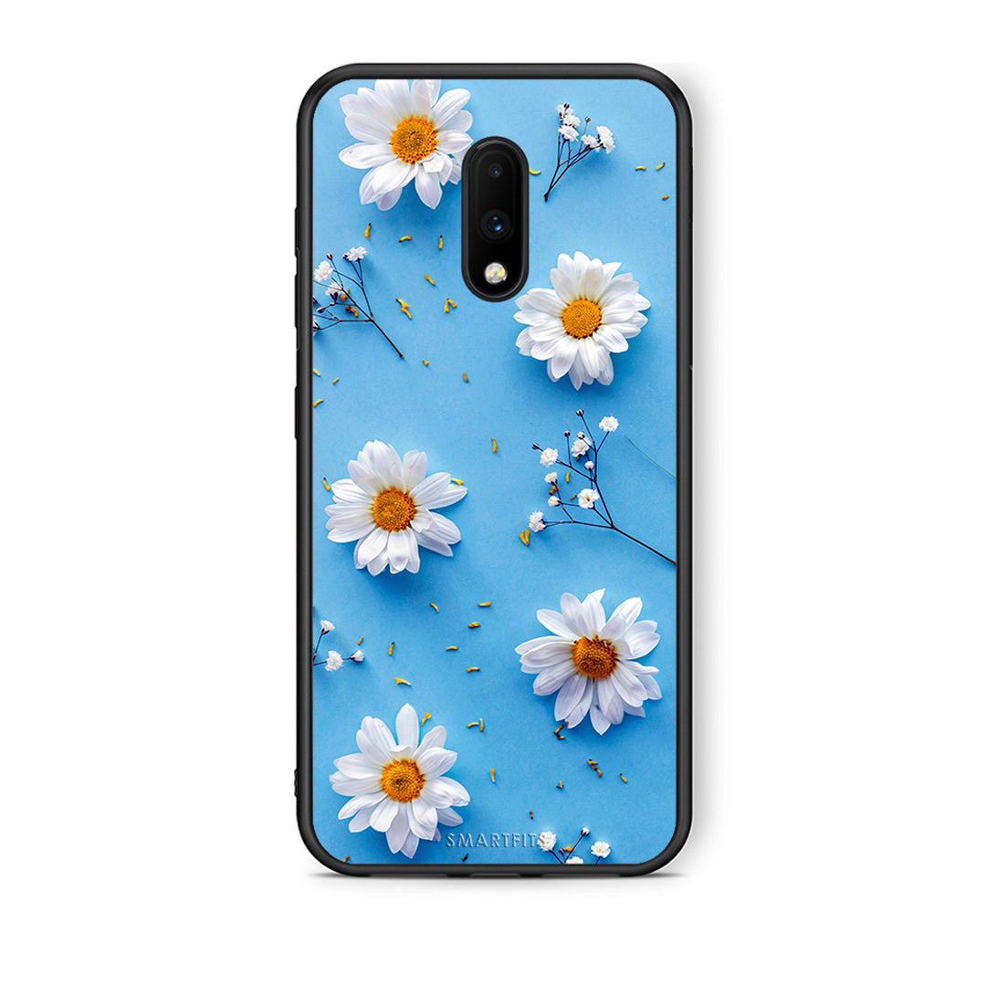 OnePlus 7 Real Daisies θήκη από τη Smartfits με σχέδιο στο πίσω μέρος και μαύρο περίβλημα | Smartphone case with colorful back and black bezels by Smartfits