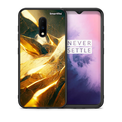 Θήκη OnePlus 7 Real Gold από τη Smartfits με σχέδιο στο πίσω μέρος και μαύρο περίβλημα | OnePlus 7 Real Gold case with colorful back and black bezels