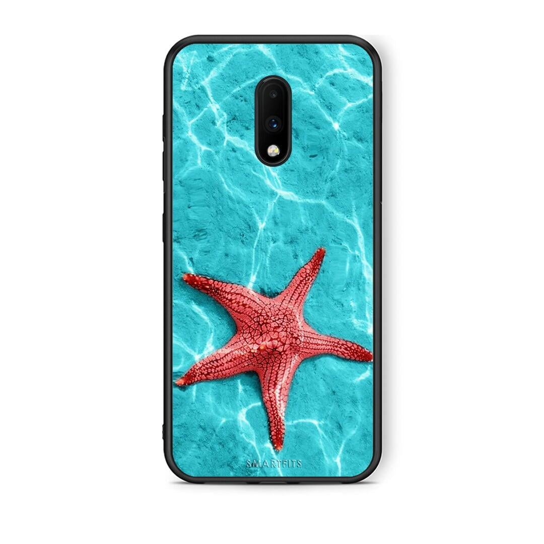 OnePlus 7 Red Starfish Θήκη από τη Smartfits με σχέδιο στο πίσω μέρος και μαύρο περίβλημα | Smartphone case with colorful back and black bezels by Smartfits