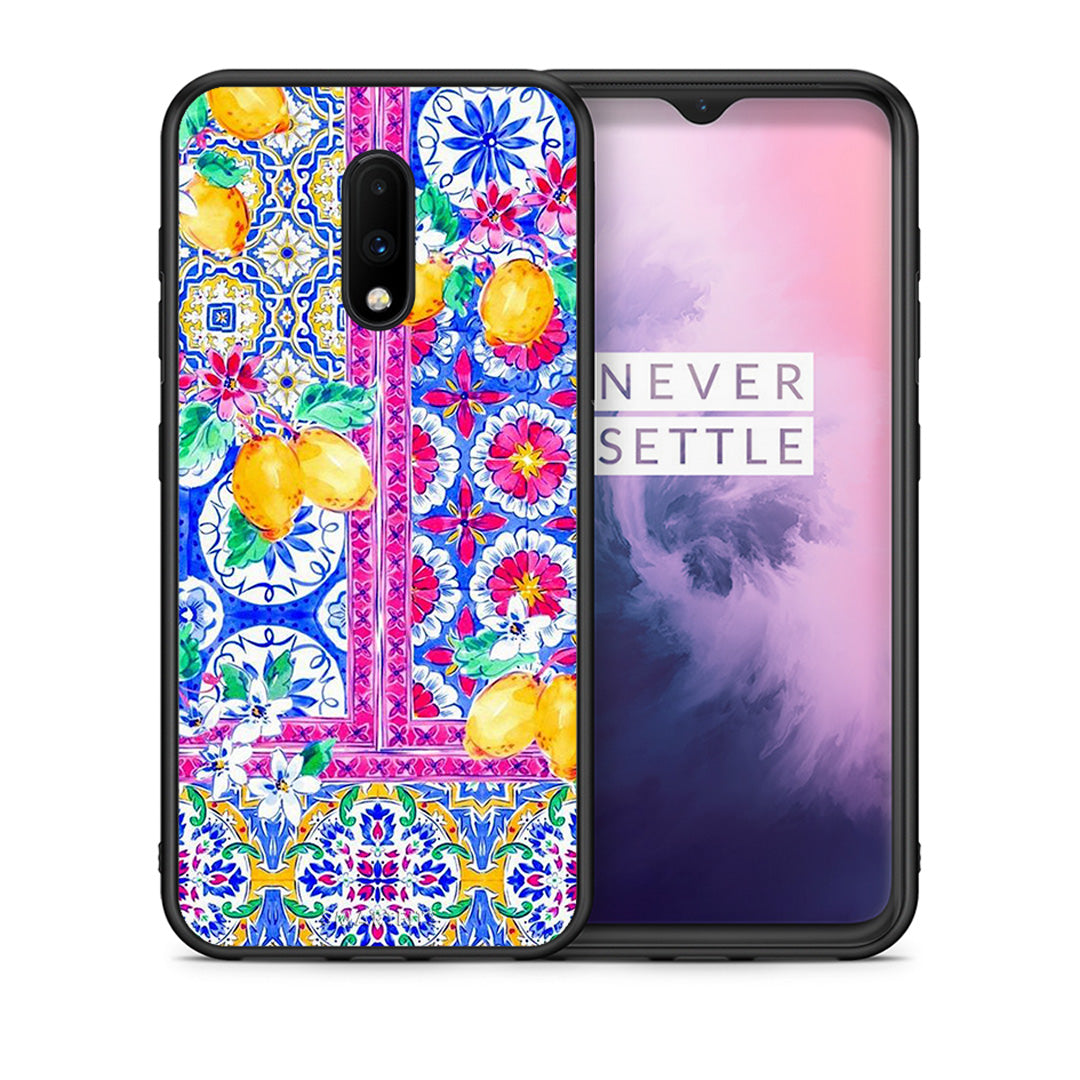 Θήκη OnePlus 7 Retro Spring από τη Smartfits με σχέδιο στο πίσω μέρος και μαύρο περίβλημα | OnePlus 7 Retro Spring case with colorful back and black bezels