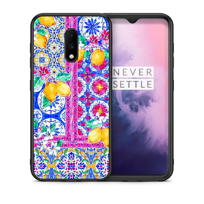 Θήκη OnePlus 7 Retro Spring από τη Smartfits με σχέδιο στο πίσω μέρος και μαύρο περίβλημα | OnePlus 7 Retro Spring case with colorful back and black bezels