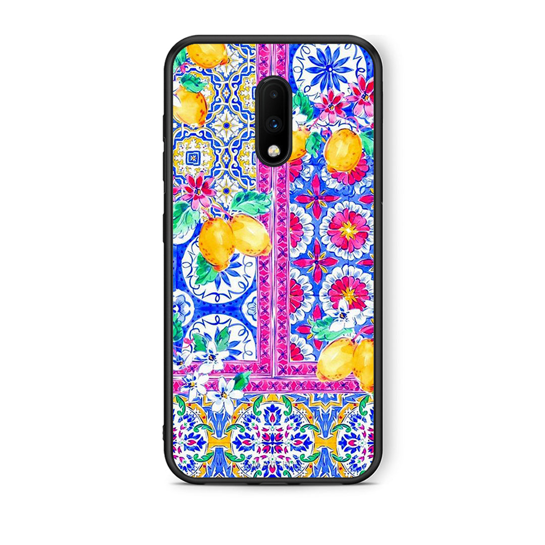 OnePlus 7 Retro Spring θήκη από τη Smartfits με σχέδιο στο πίσω μέρος και μαύρο περίβλημα | Smartphone case with colorful back and black bezels by Smartfits